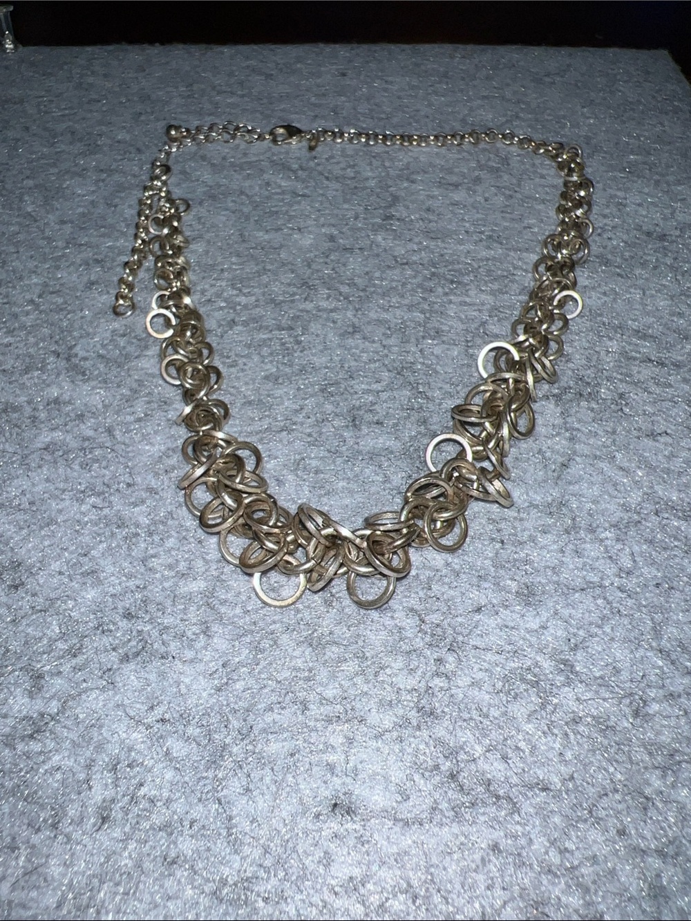 Avon SH Multi-Ring SIlver Circle Cluster Necklace
